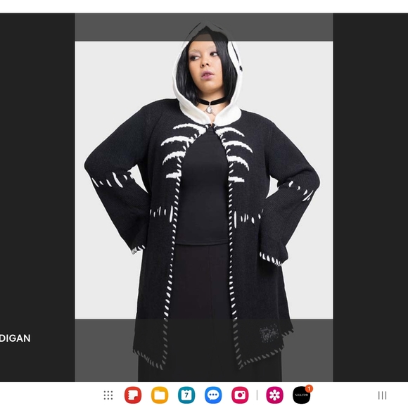 Killstar Black and White Skeleton Cardigan - Picture 2 of 7